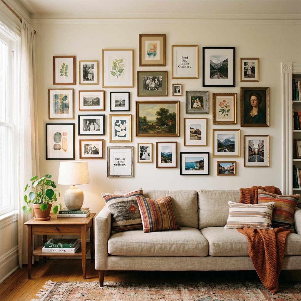 25 Dreamy Gallery Wall Decor Ideas to Save & Try Today 14 Asymmetrical Gallery Wall Ideas