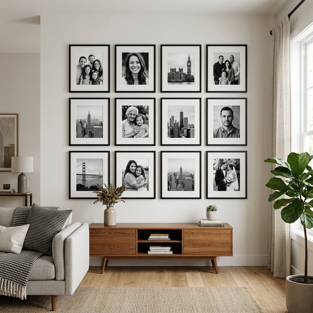 25 Dreamy Gallery Wall Decor Ideas to Save & Try Today 5 Black and White Gallery Wall Decor Ideas