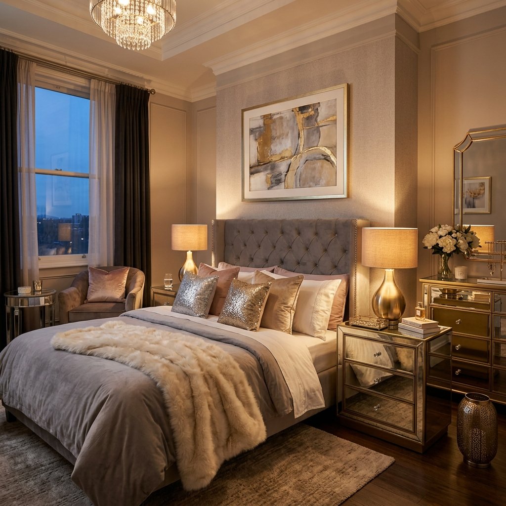 27 Luxurious Bedroom Ideas: Cozy, Glam & Modern Inspiration 18 Glam Bedroom Decor Ideas