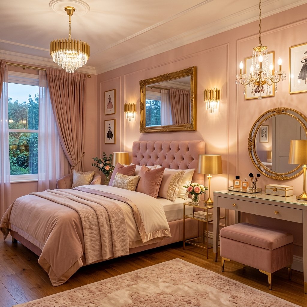 29 Pink Bedroom Ideas: Dreamy Looks for Every Style 7 Pink and Gold Bedroom Ideas