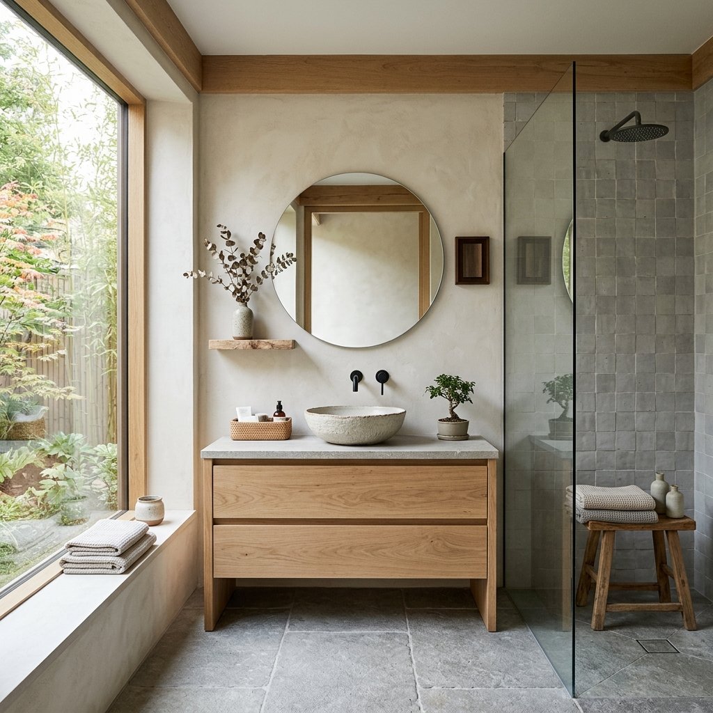 27 Wabi Sabi Bathroom Ideas That Feel Calm, Raw & Beautiful 15 Japandi Bathroom Fusion Ideas