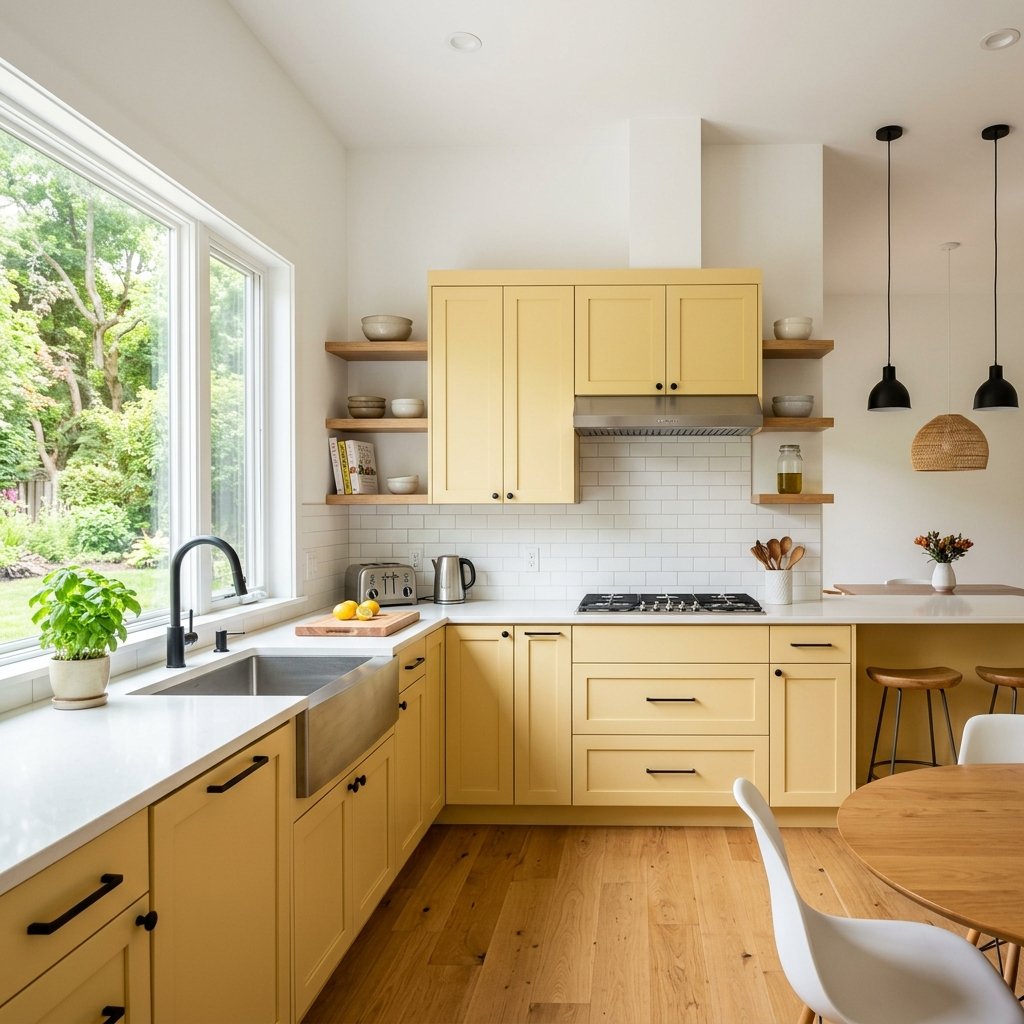 23 Modern Kitchen Color Combinations Ideas You'll Want to Pin Now 14 Butter Yellow and White Kitchen Ideas