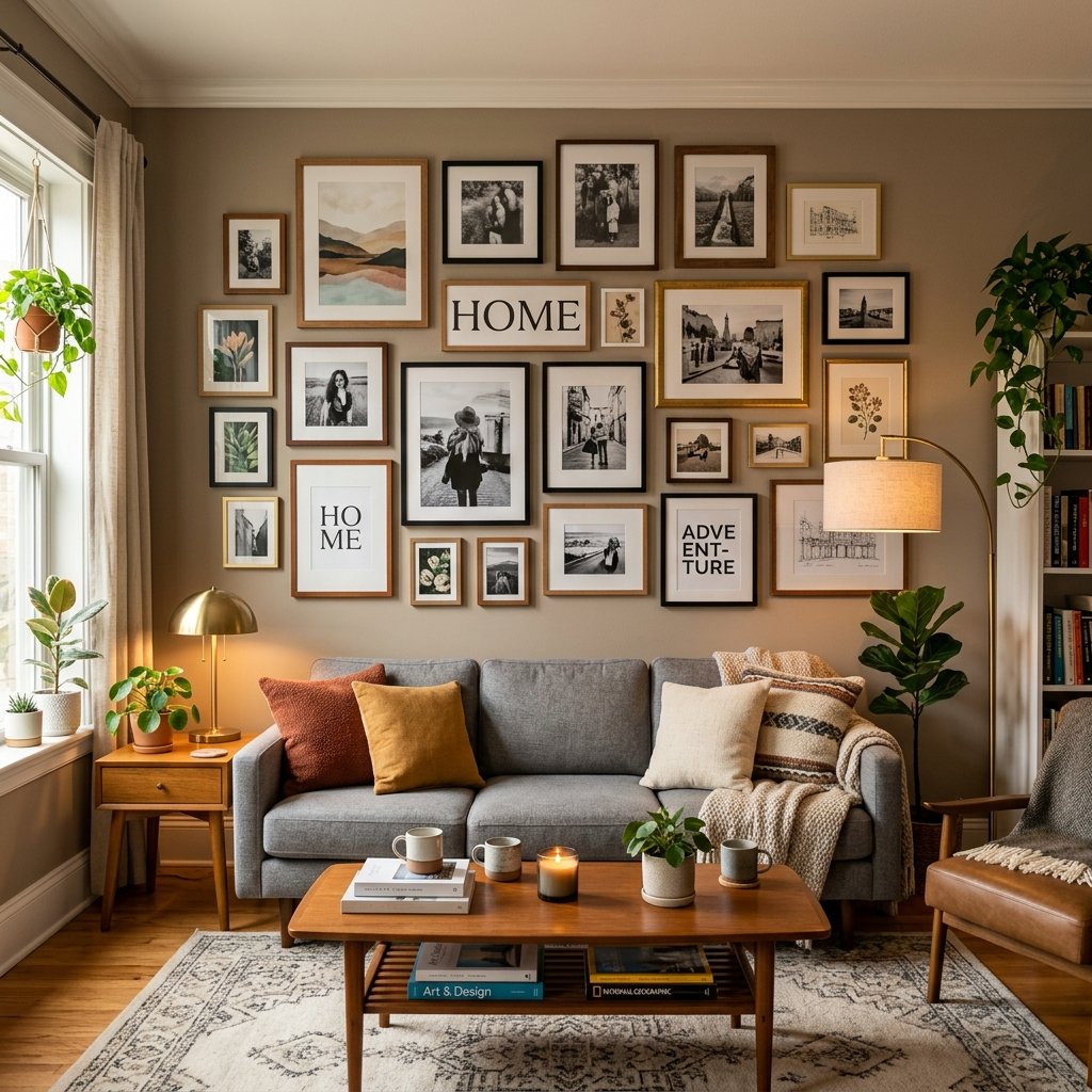 25 Dreamy Gallery Wall Decor Ideas to Save & Try Today 8 Living Room Gallery Wall Decor Ideas