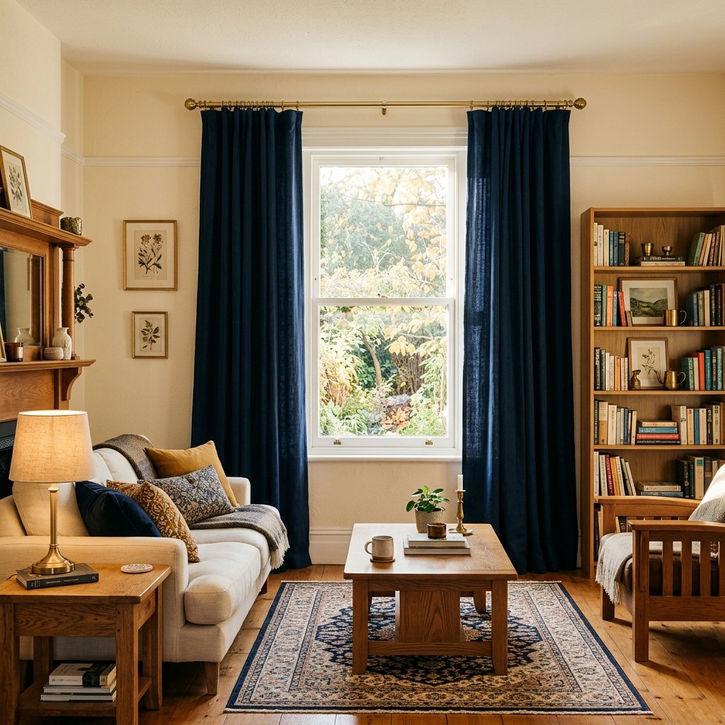 27 Curtains Living Room Ideas: Cozy, Bold & Beautiful Looks 18 Navy Living Room Ideas