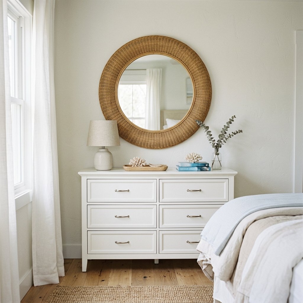 Statement Mirror Above Dresser Idea