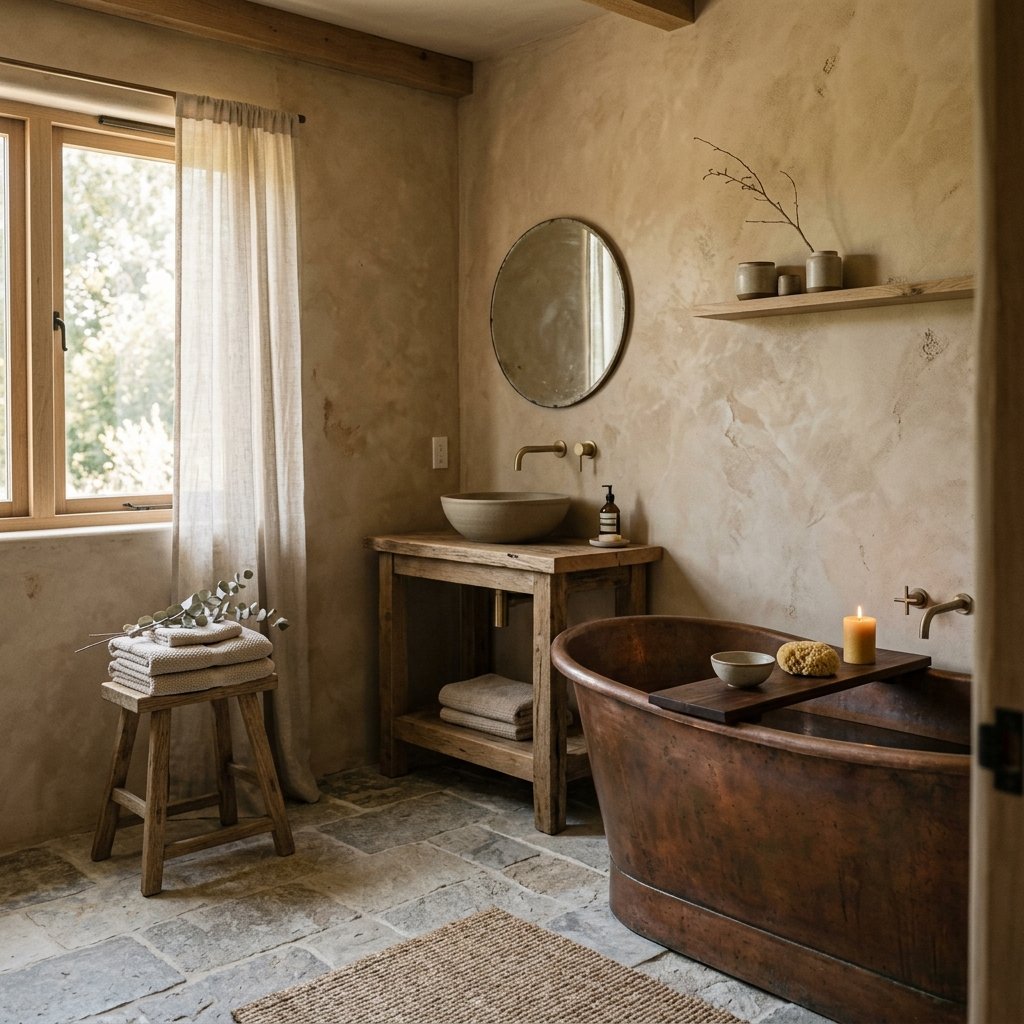 27 Wabi Sabi Bathroom Ideas That Feel Calm, Raw & Beautiful 7 Muted Earthy Color Palette Ideas
