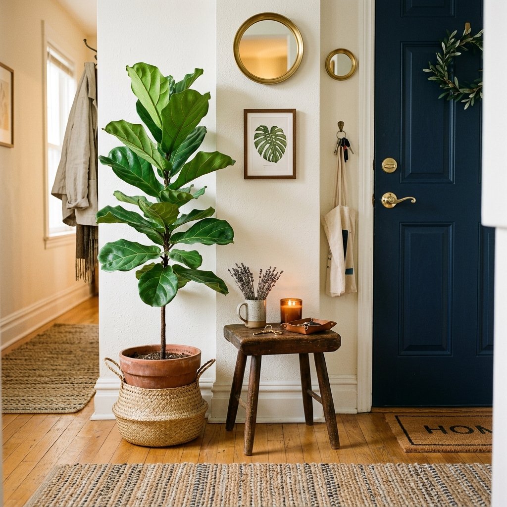 34 Flat Entrance Decor Ideas That Make Tiny Spaces Feel Huge 22 Corner Entryway Styling Ideas