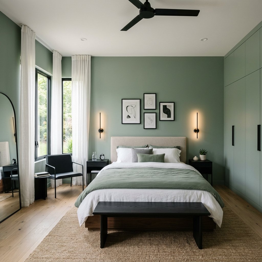 33 Sage Green Bedroom Ideas You'll Want to Pin Now 21 Modern Sage Green Bedroom Idea