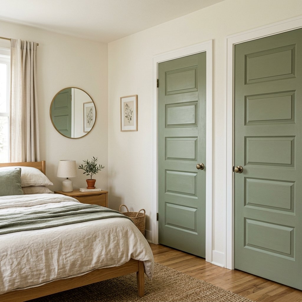 33 Sage Green Bedroom Ideas You'll Want to Pin Now 32 Sage Green Closet Door Idea