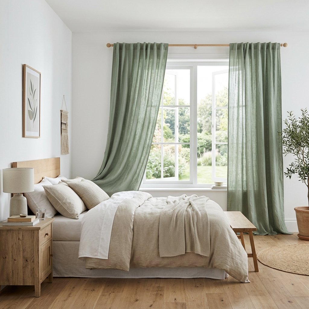 33 Sage Green Bedroom Ideas You'll Want to Pin Now 16 Sage Green Curtains Idea