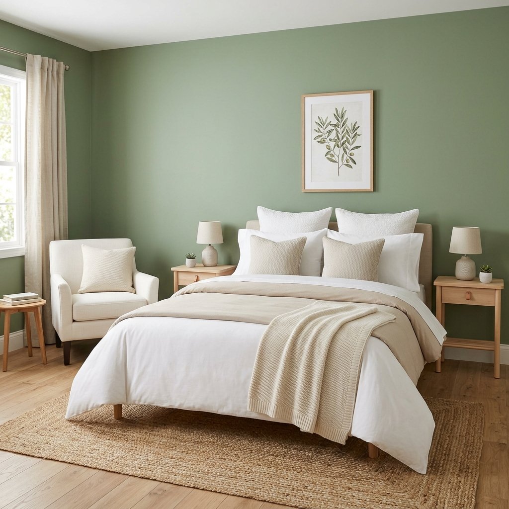 33 Sage Green Bedroom Ideas You'll Want to Pin Now 28 Sage Green Guest Bedroom Idea