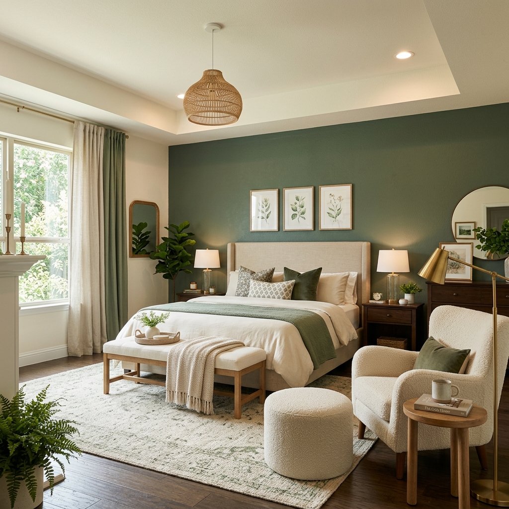 33 Sage Green Bedroom Ideas You'll Want to Pin Now 26 Sage Green Master Bedroom Idea