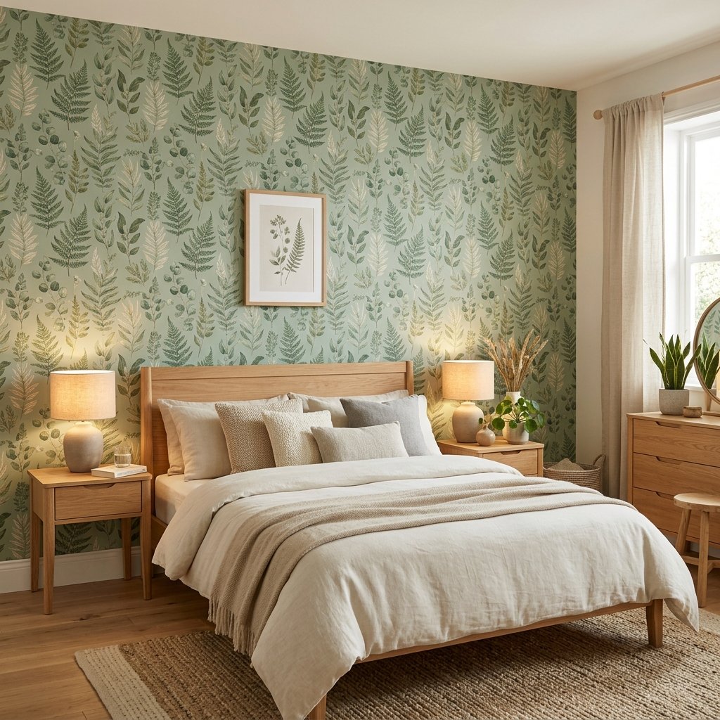33 Sage Green Bedroom Ideas You'll Want to Pin Now 19 Sage Green Wallpaper Idea