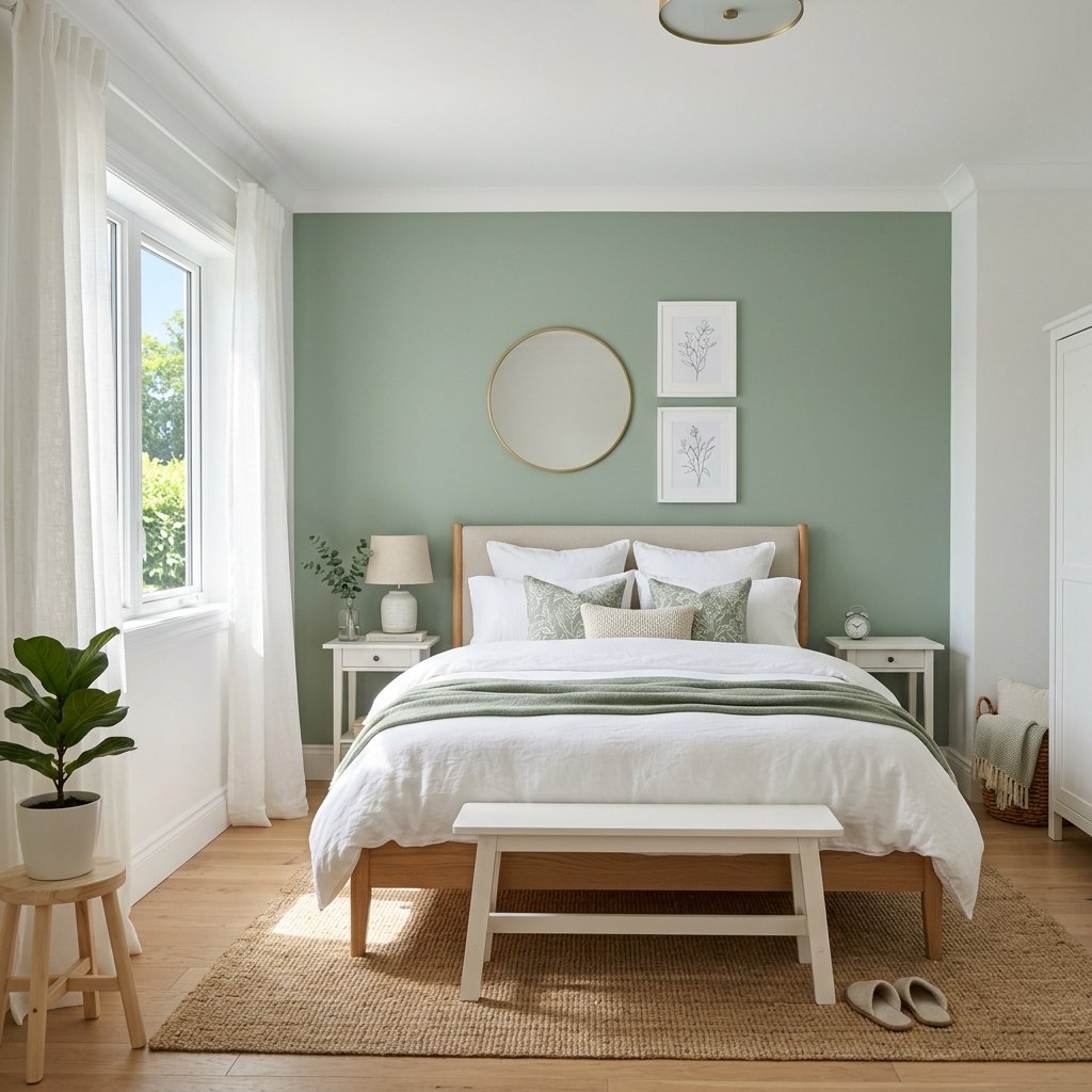 33 Sage Green Bedroom Ideas You'll Want to Pin Now 2 Sage Green and White Bedroom Idea