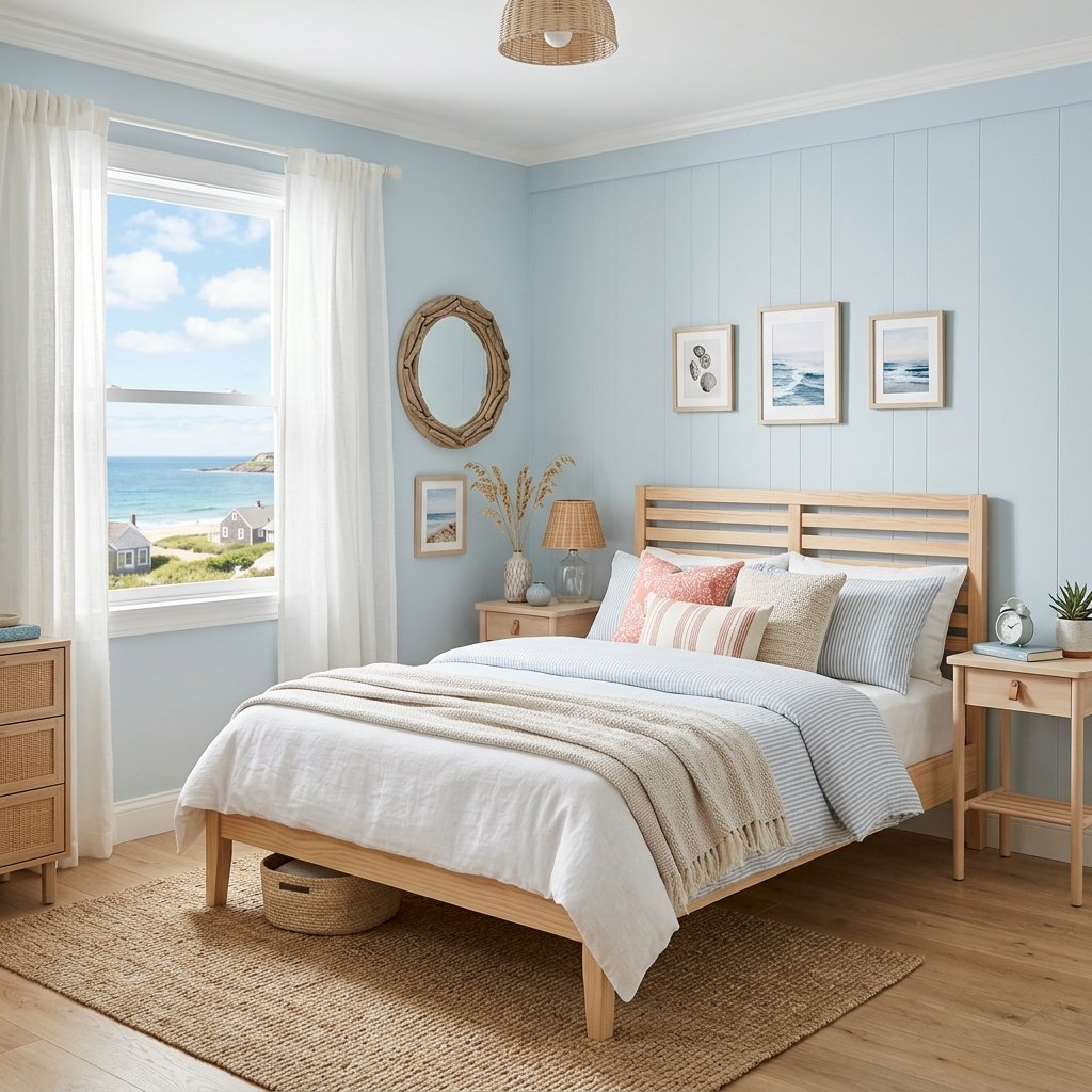 Small Coastal Bedroom Decor Layout Idea