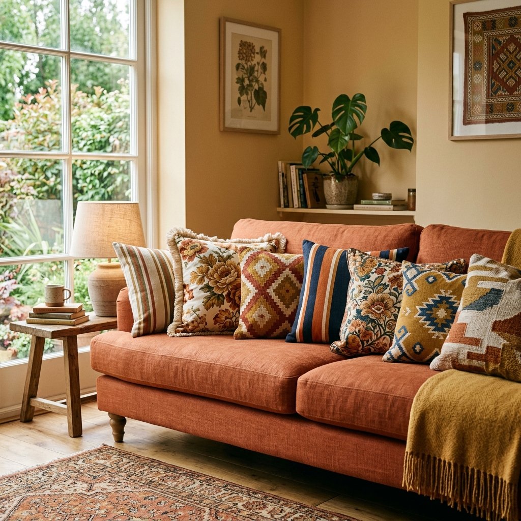 27 Dreamy Cozy Boho Living Room Ideas to Save & Try Today 18 Eclectic Pattern Mixing Ideas