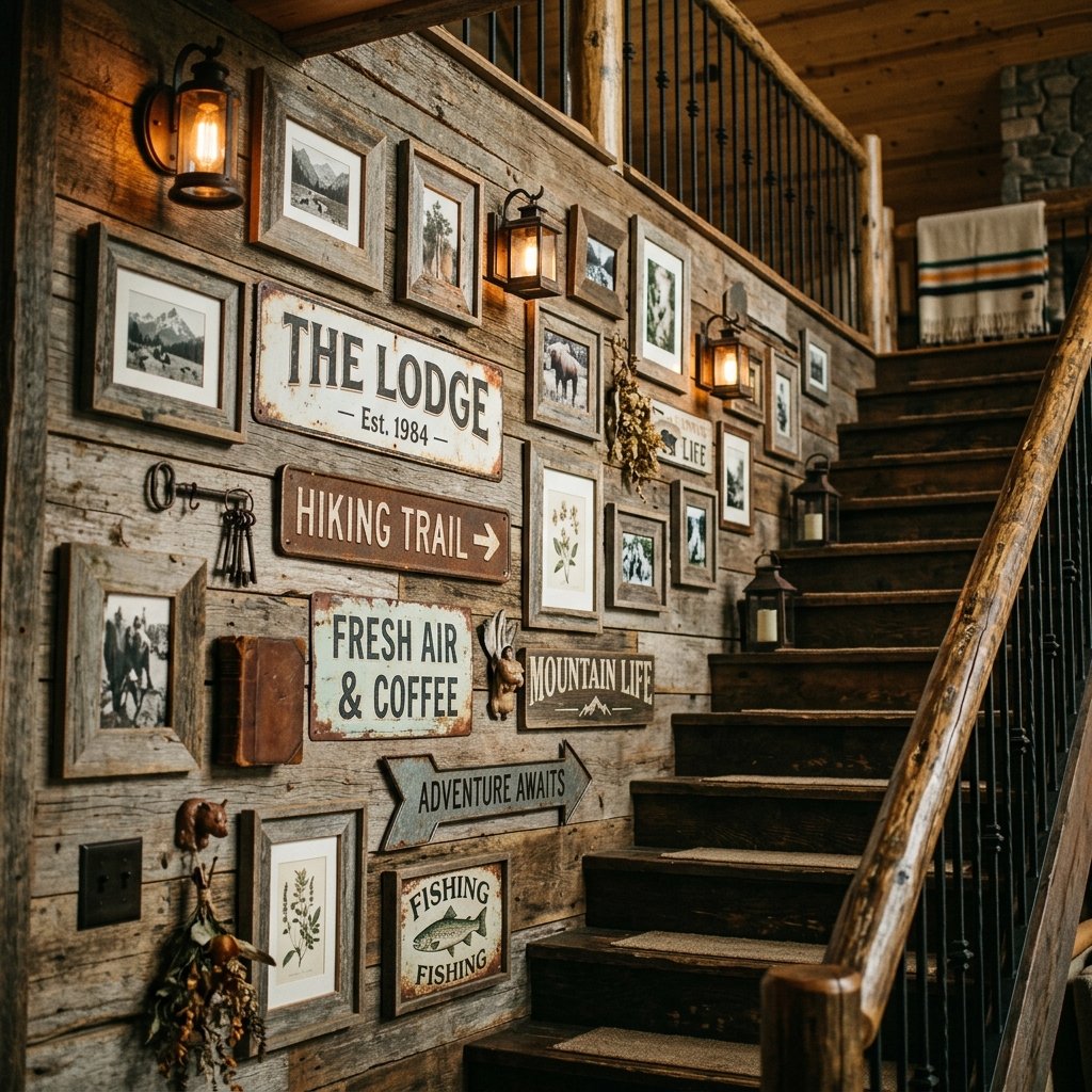Rustic Staircase Wall Ideas