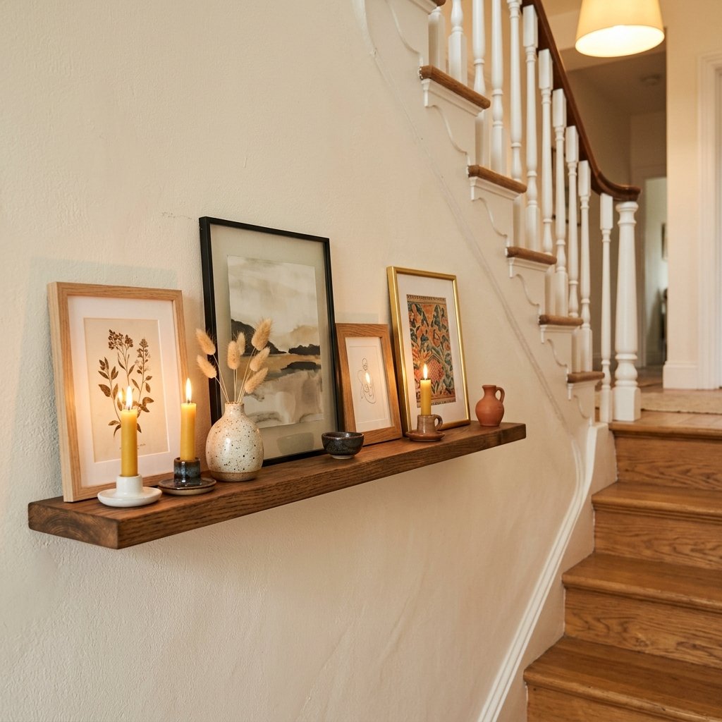 Staircase Wall Shelf Display Ideas