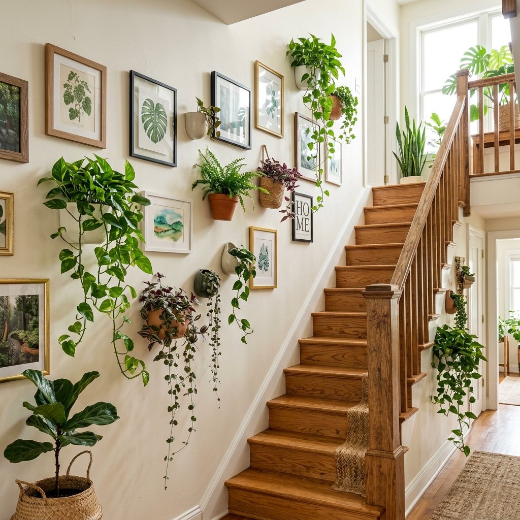 Staircase Wall With Plants Ideas