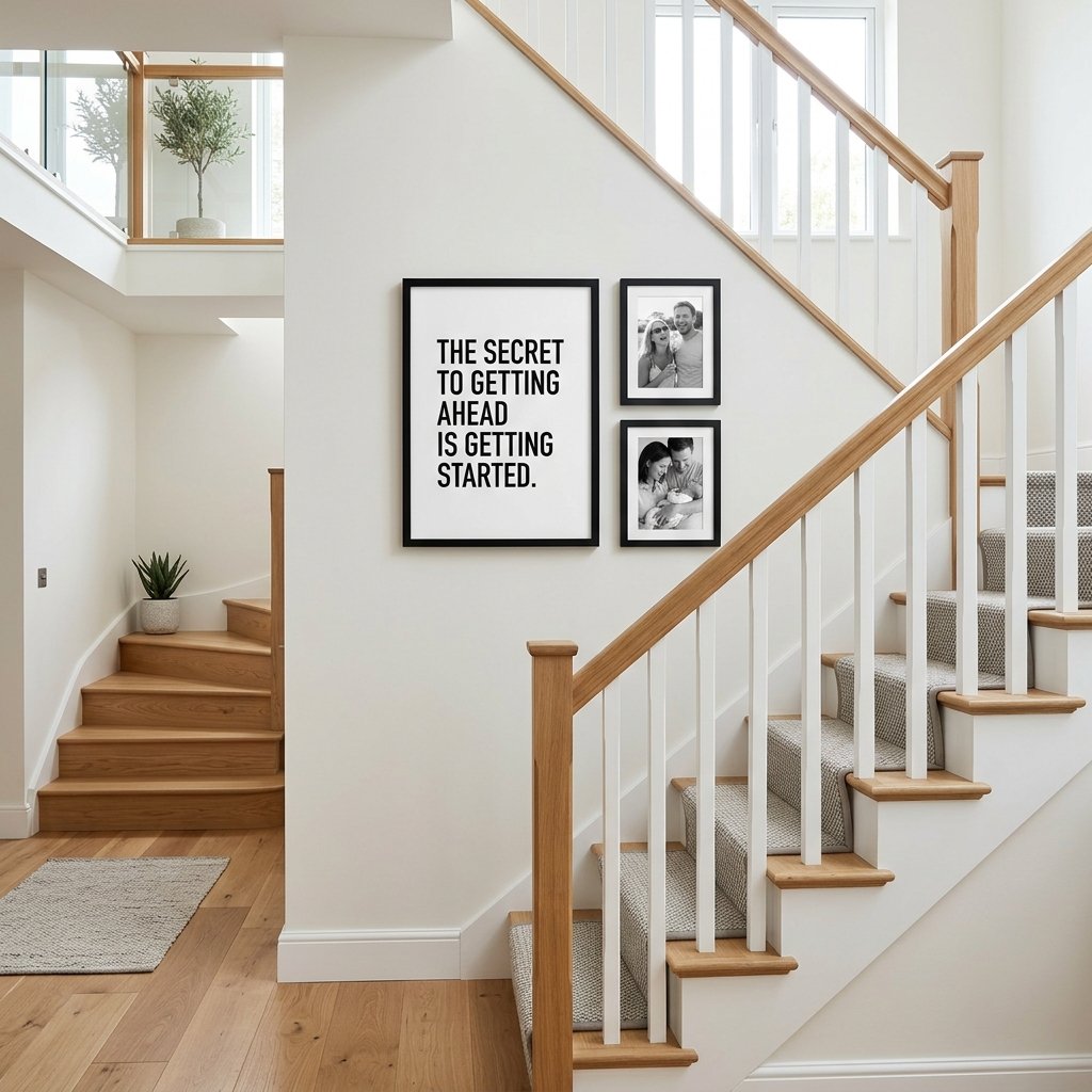 Staircase Wall Decor With Quotes Ideas