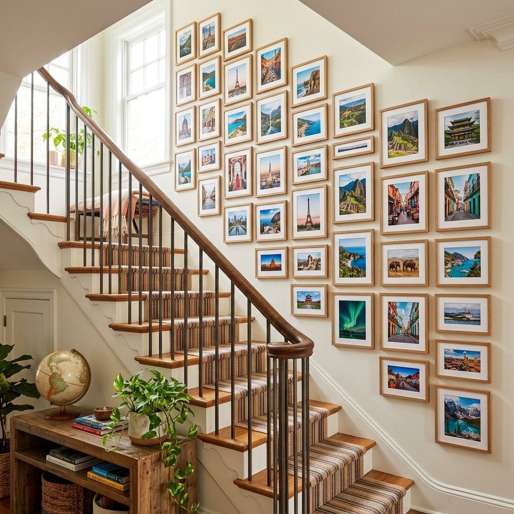 Travel Photo Staircase Wall Ideas