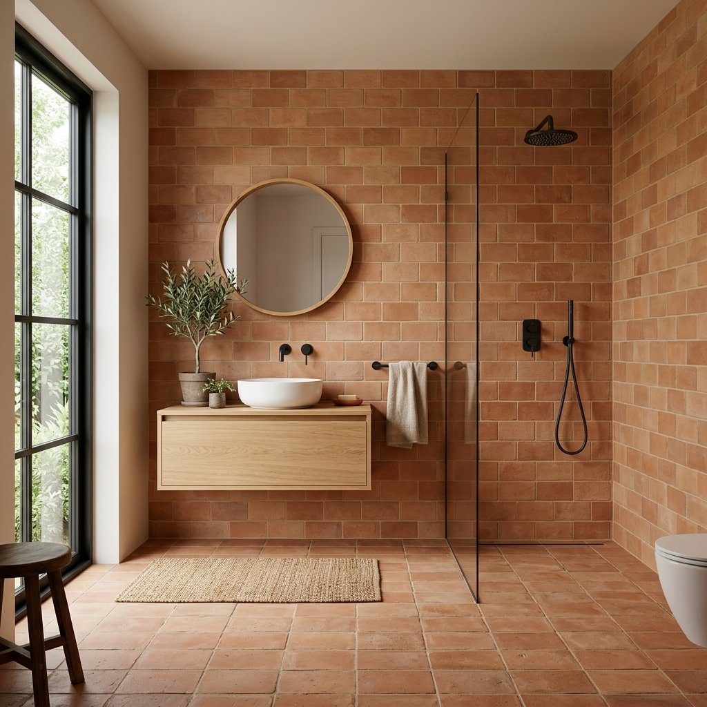 27 Wabi Sabi Bathroom Ideas That Feel Calm, Raw & Beautiful 13 Unglazed Ceramic Tile Ideas