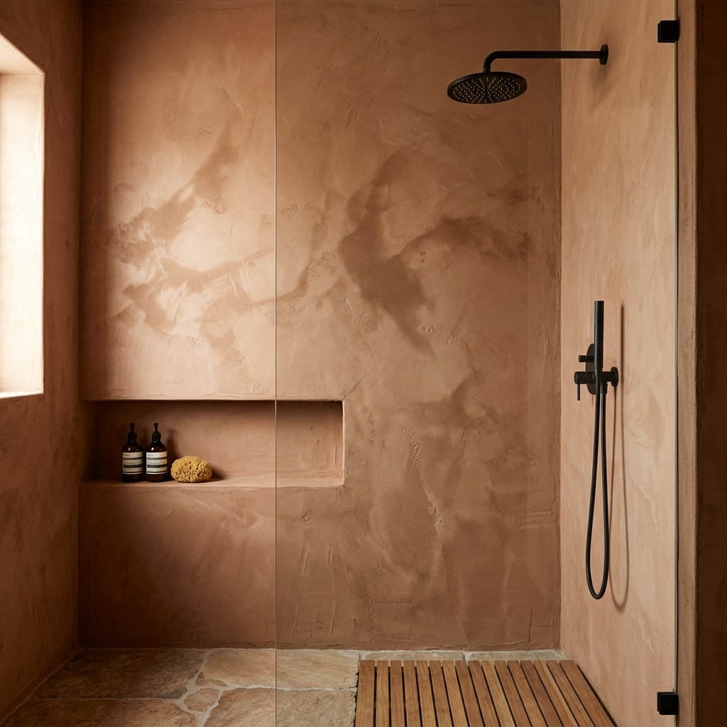 27 Wabi Sabi Bathroom Ideas That Feel Calm, Raw & Beautiful 9 Textured Plaster Wall Ideas