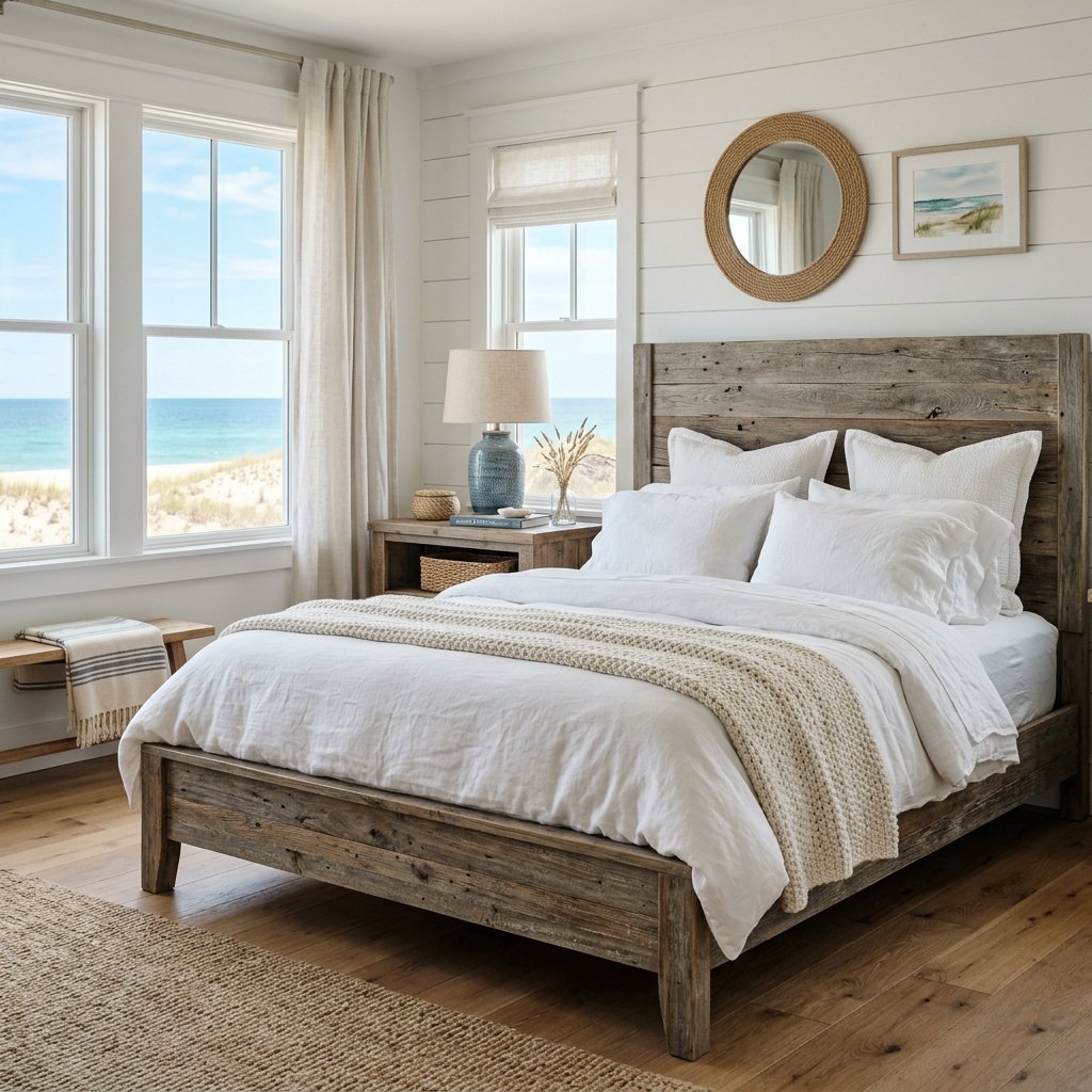 Weathered Wood Bed Frame Idea