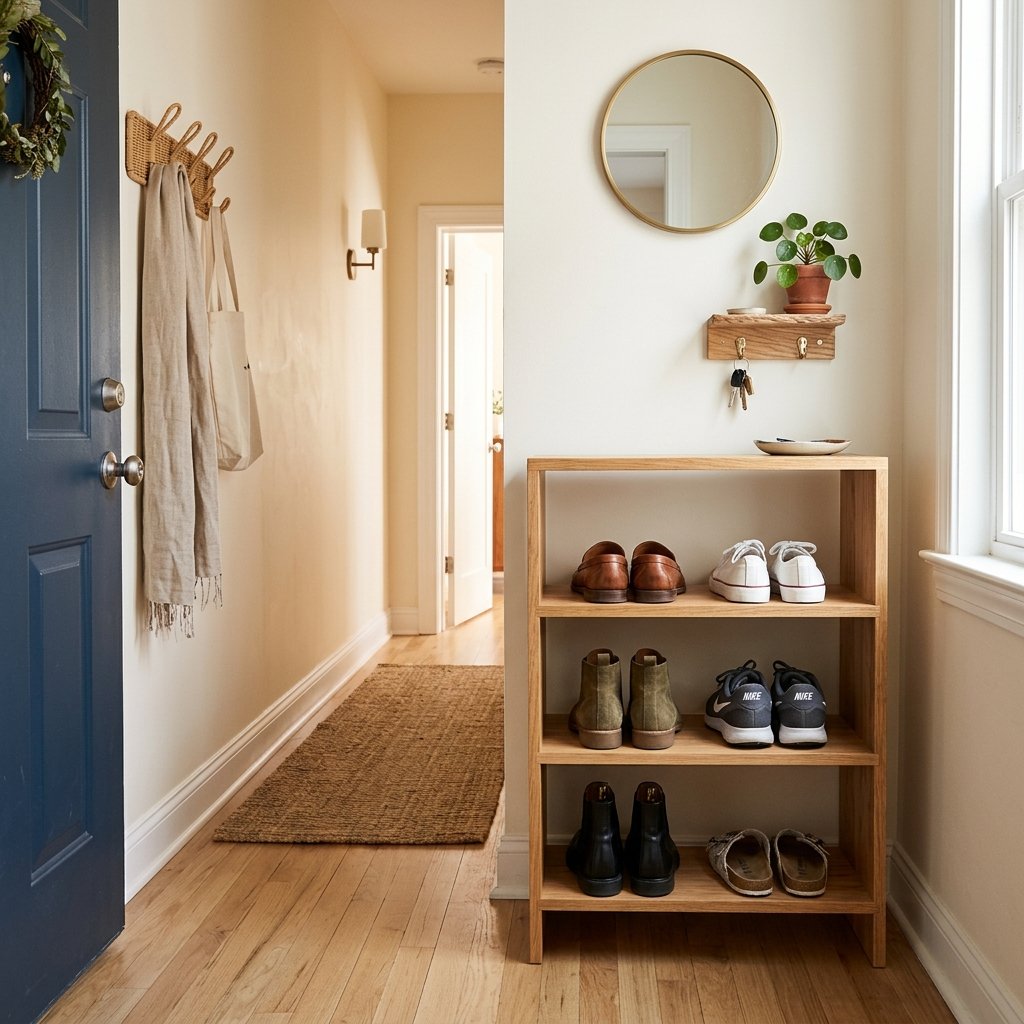 34 Flat Entrance Decor Ideas That Make Tiny Spaces Feel Huge 12 Shoe Storage Styling Ideas