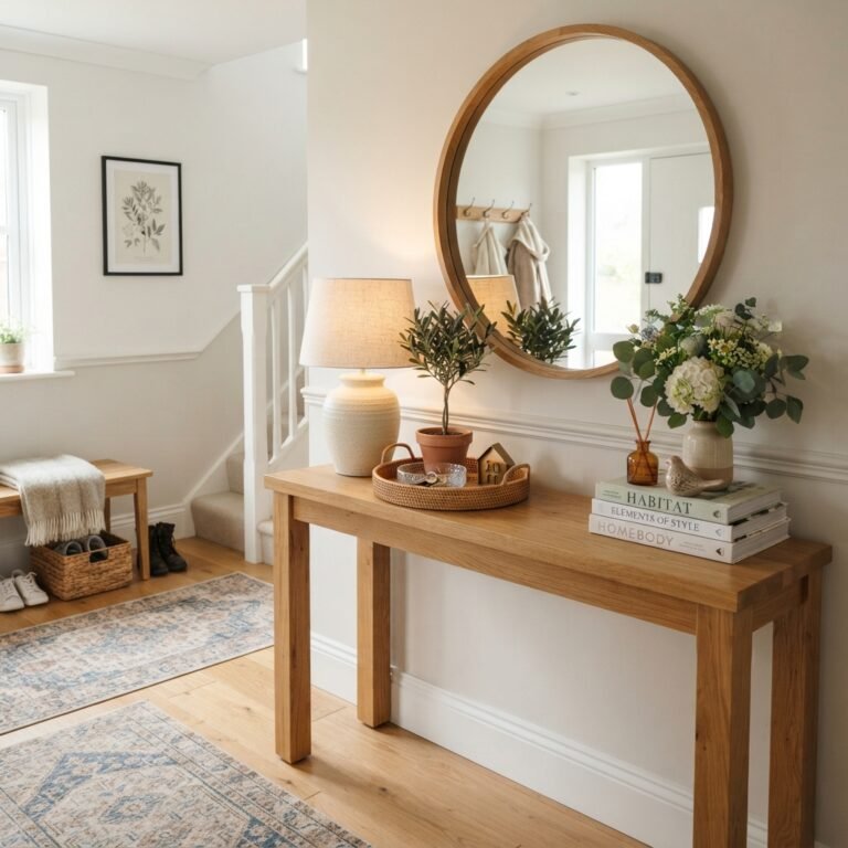 entryway table decor