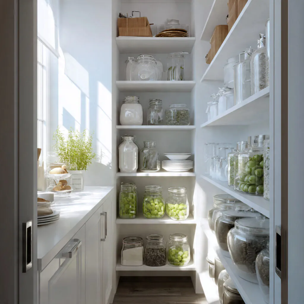 Bright white small pantry ideas