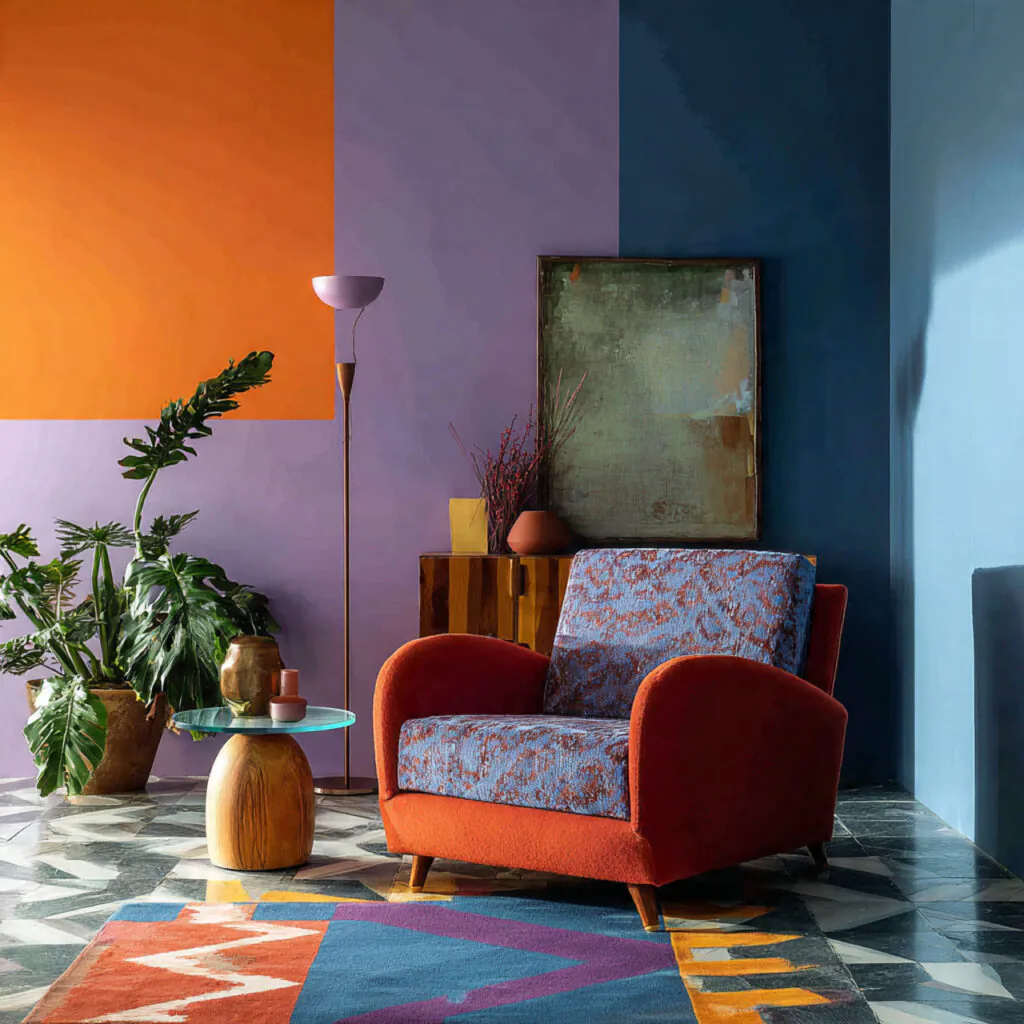 Bold Color-Blocking Living Room Idea