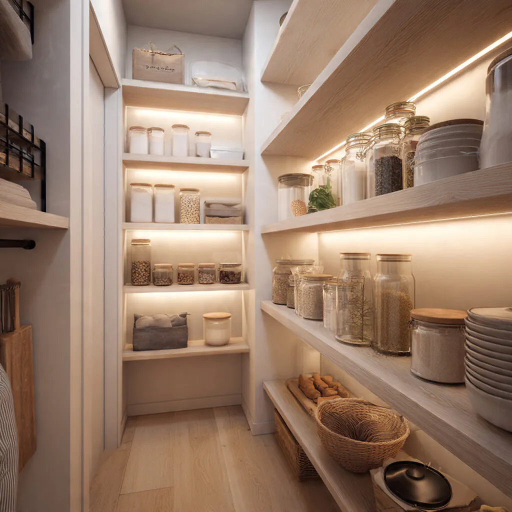 Compact walk-in pantry ideas