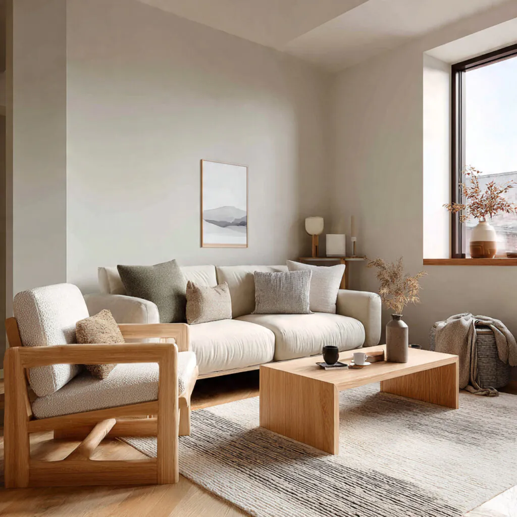 Japandi Fusion Compact Living Room Idea