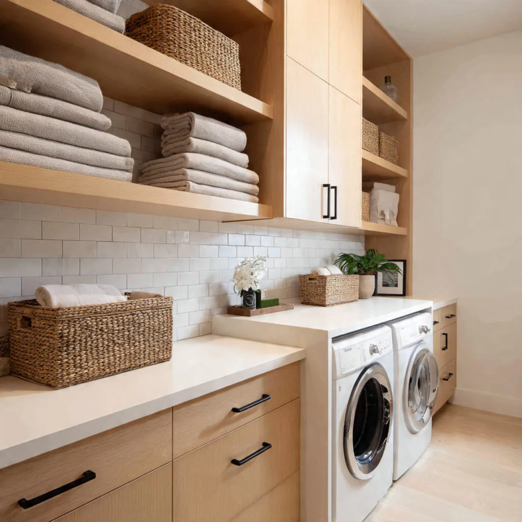Pantry with Countertop Space in Laundry Room Ideas