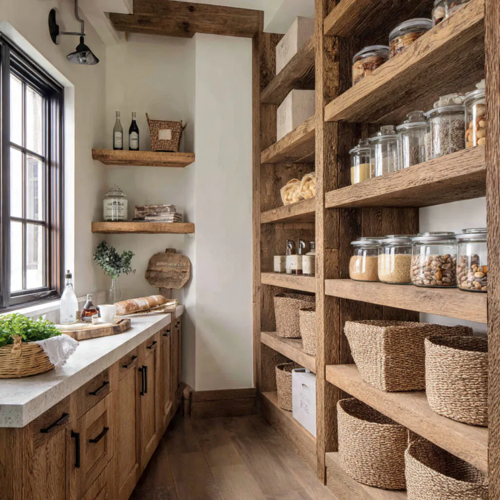 Rustic Wood Pantry Ideas for Laundry Areas