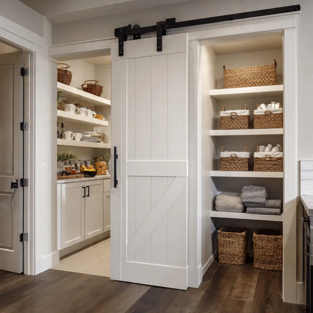 Sliding Door Pantry Ideas in Laundry Rooms