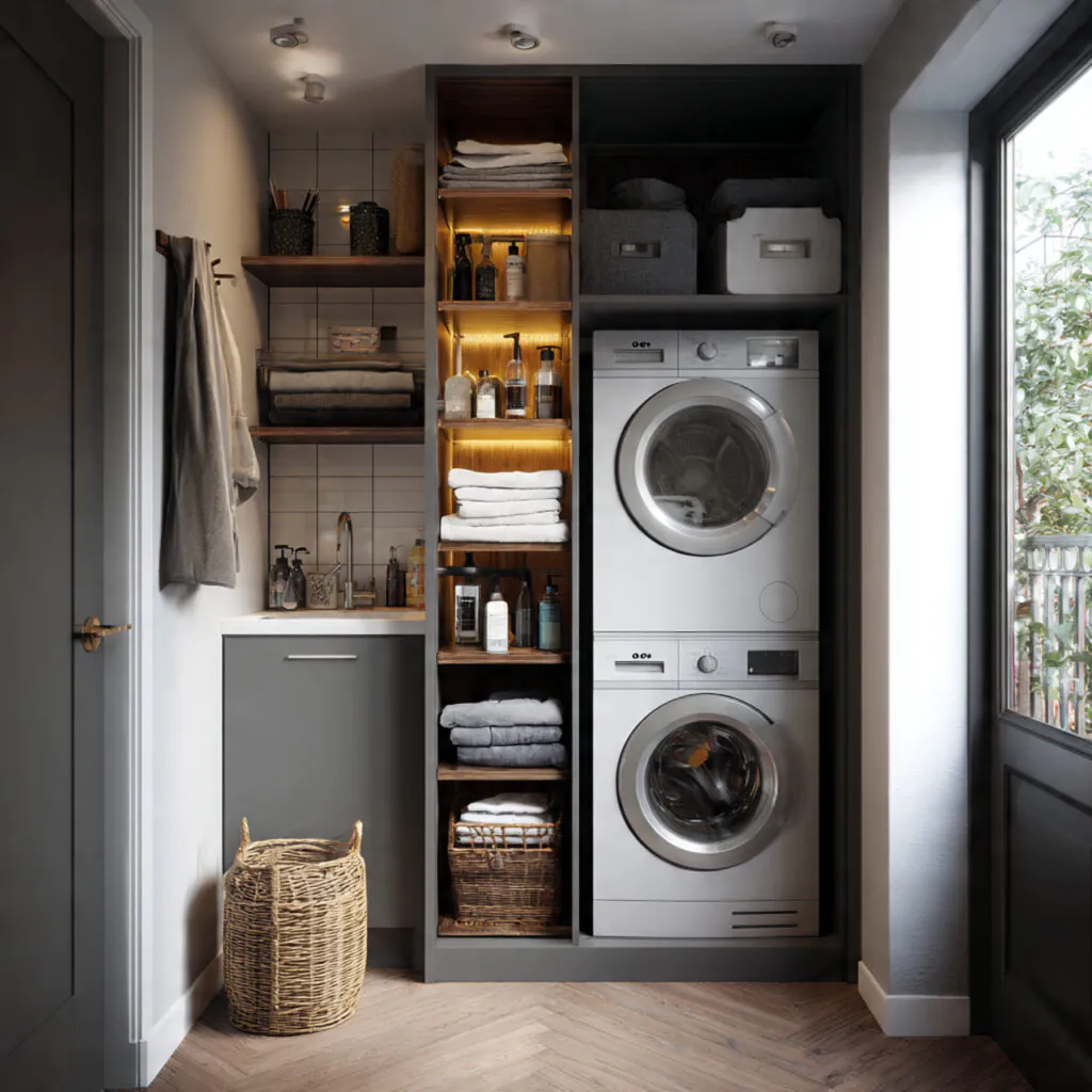 Compact Vertical Pantry Ideas for Laundry Rooms