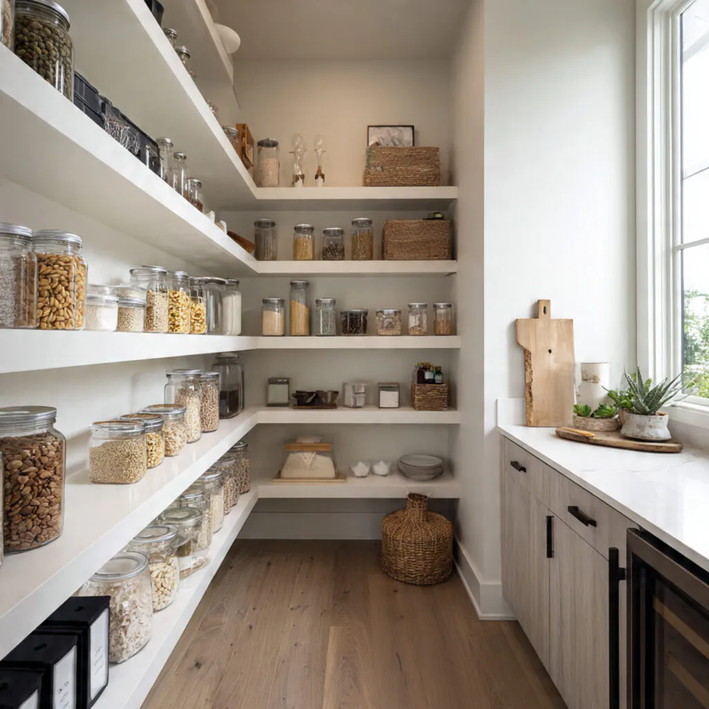 Modern open shelf pantry ideas
