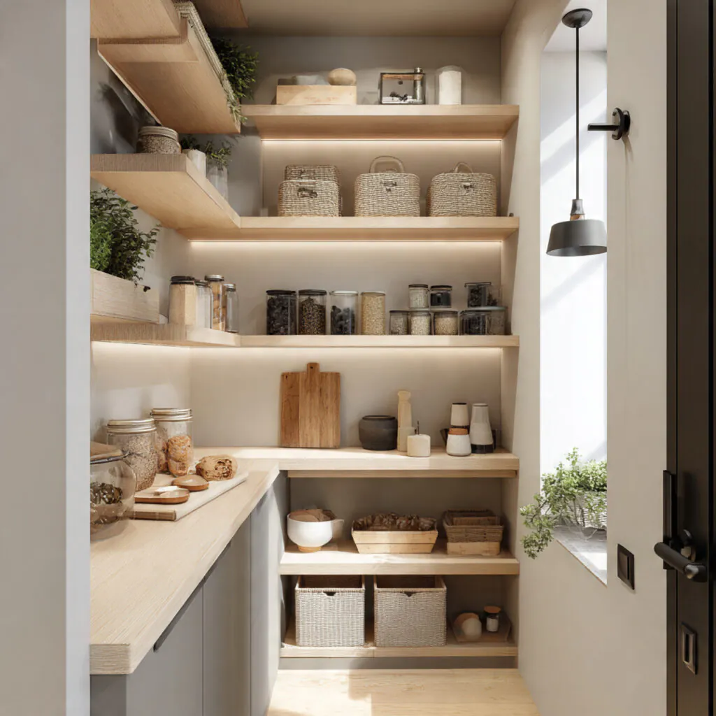 Scandinavian small pantry ideas