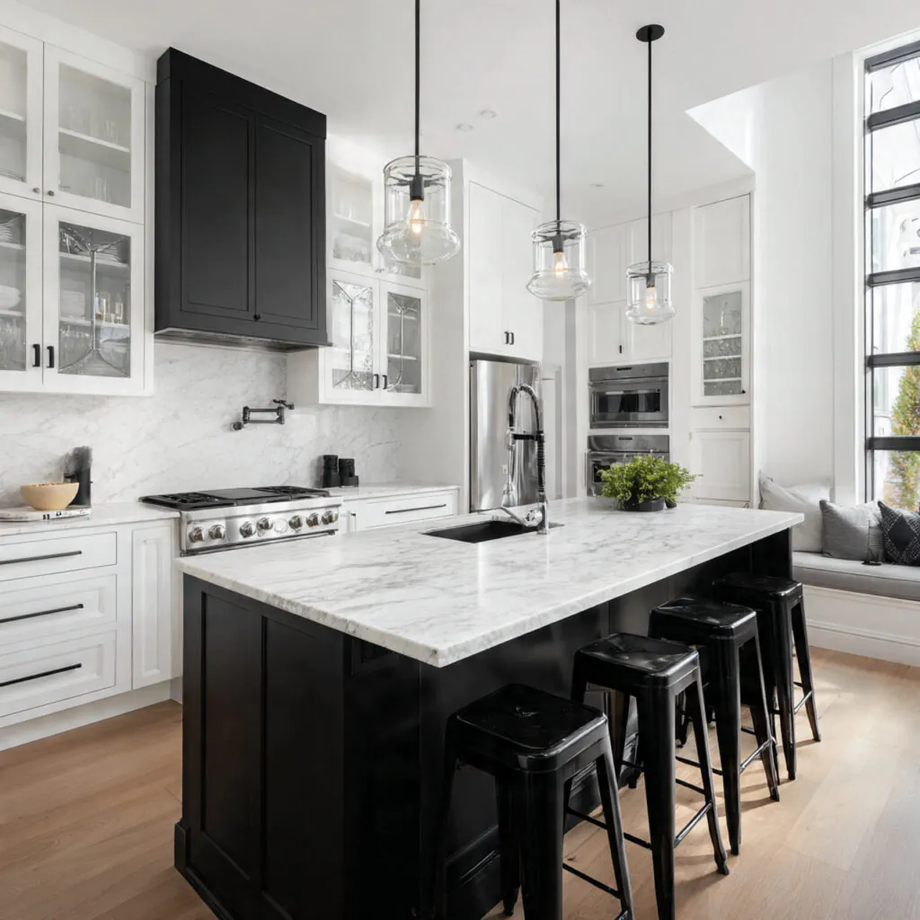 High-Contrast Black and White Kitchen Ideas
