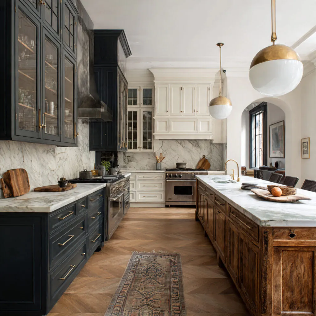 28 Kitchen Cabinets Ideas 2026 to Transform Your Space 4 High-Contrast Two-Tone Cabinet Ideas