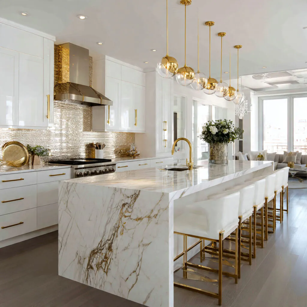 Luxe Gold Fixture Kitchen Ideas