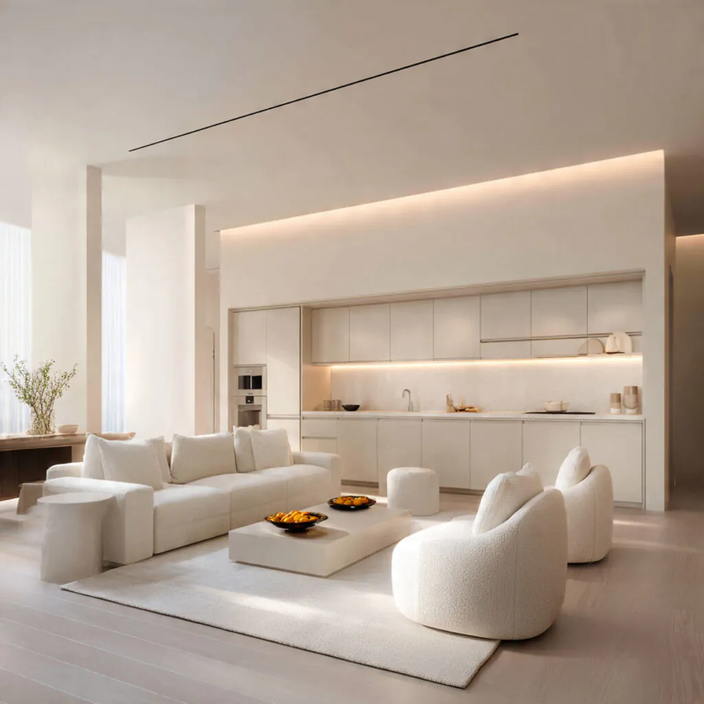 Modern Minimalist Open Kitchen Living Idea