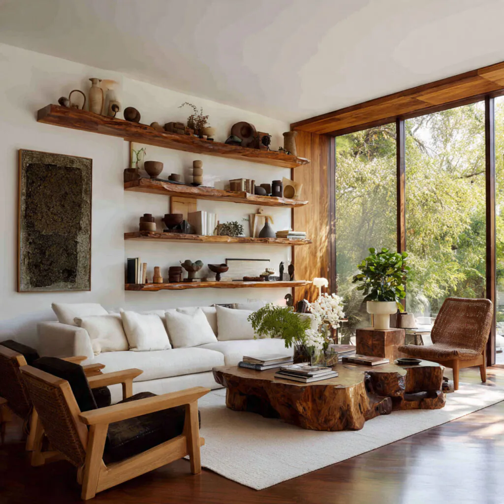 Natural Material Living Room Ideas