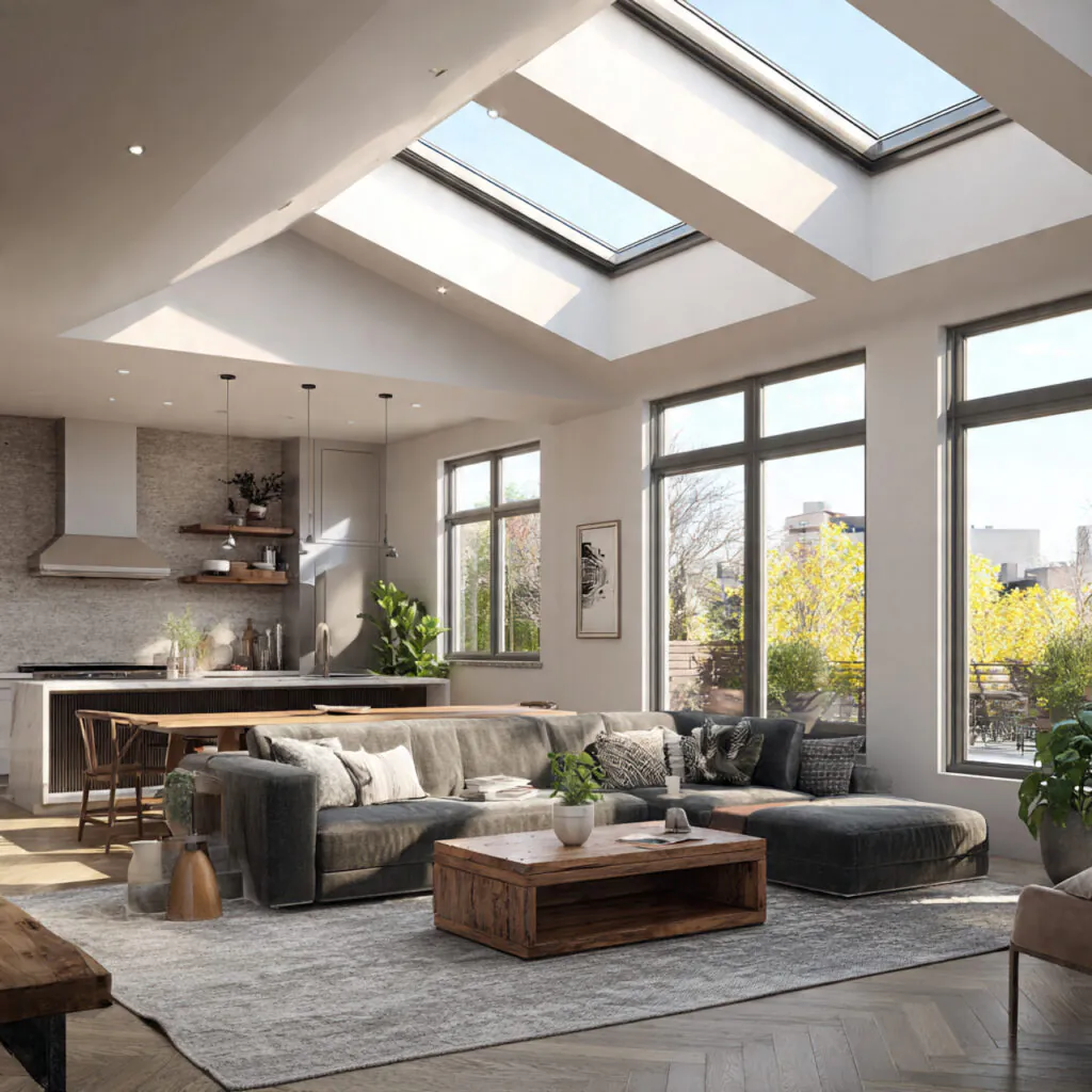 Airy Light-Filled Open Kitchen Living Idea