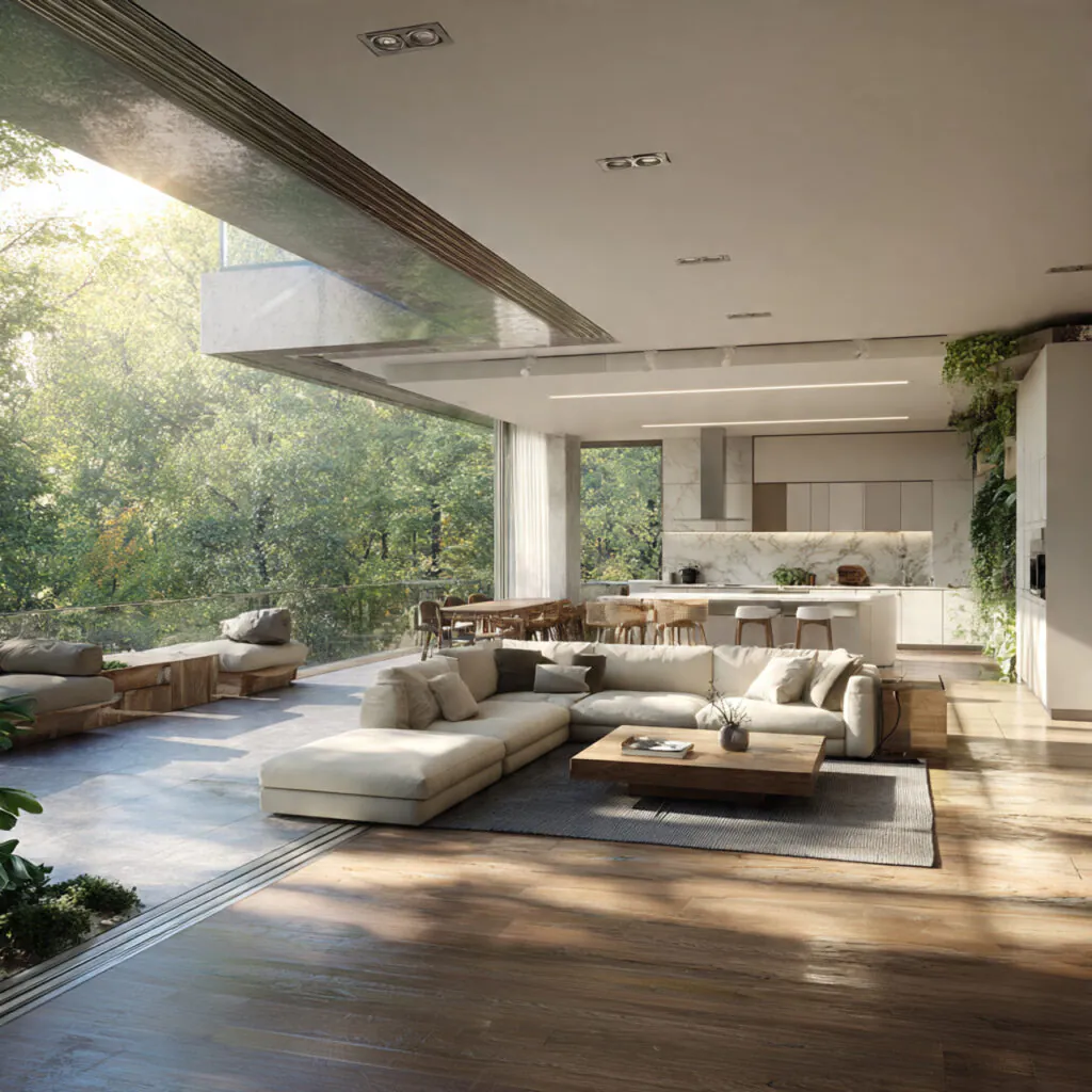 Seamless Indoor-Outdoor Living Room Connection Idea