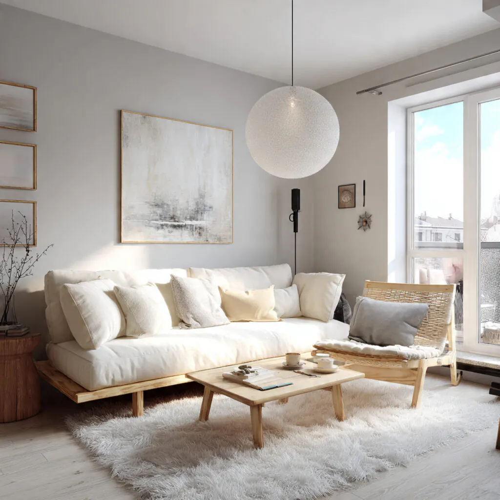 Warm Wood Accent Living Room Idea