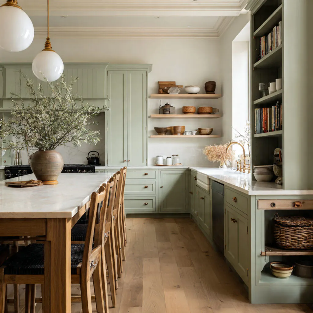 28 Kitchen Cabinets Ideas 2026 to Transform Your Space 6 Soft Sage Green Cabinet Ideas