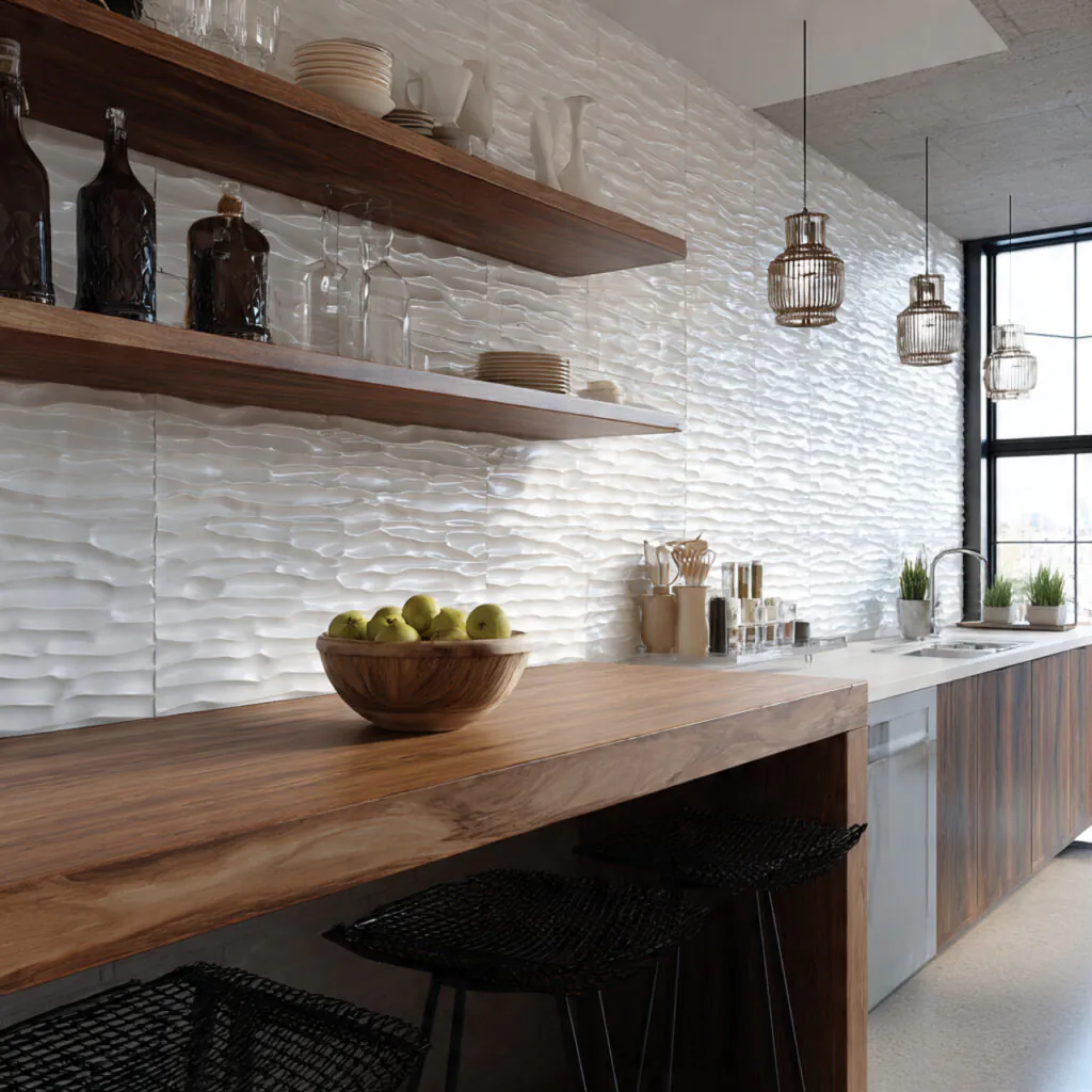 Textured Wall and Tile Kitchen Ideas
